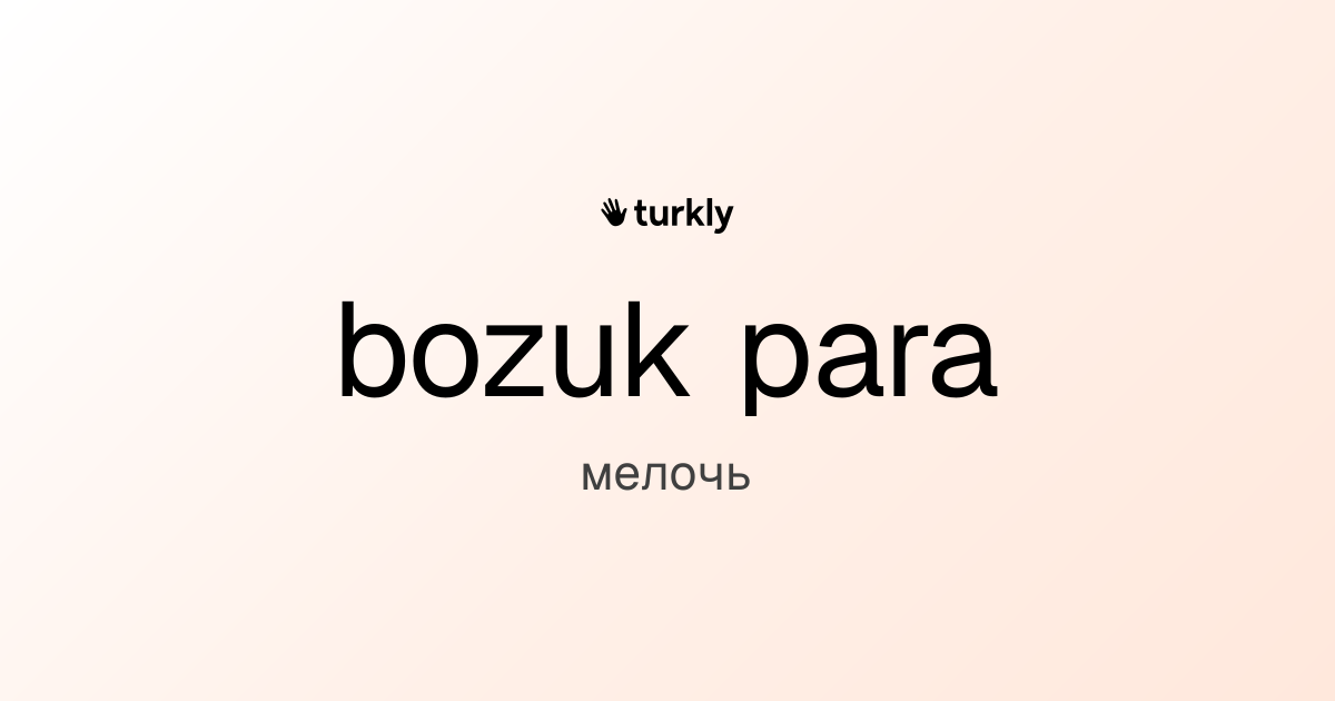 bozuk para — мелочь