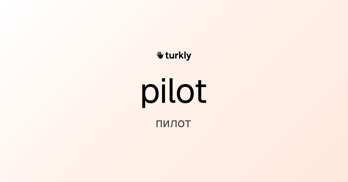 pilot — пилот