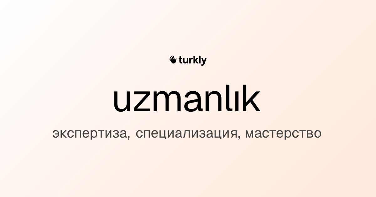 uzmanlık — экспертиза, специализация, мастерство