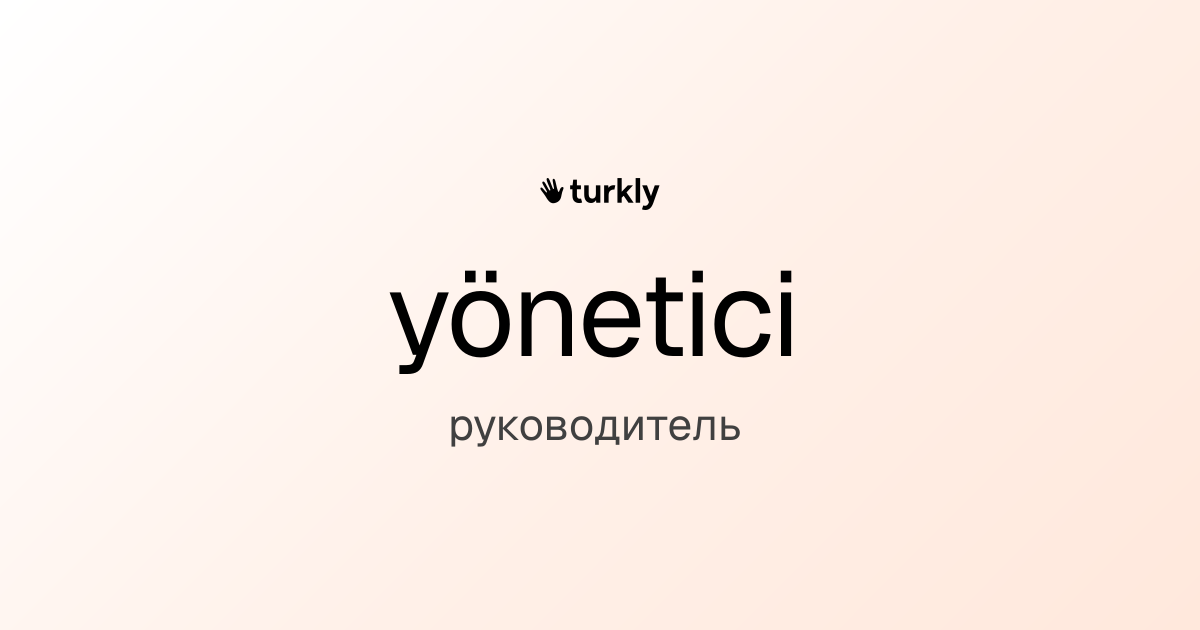 yönetici — руководитель